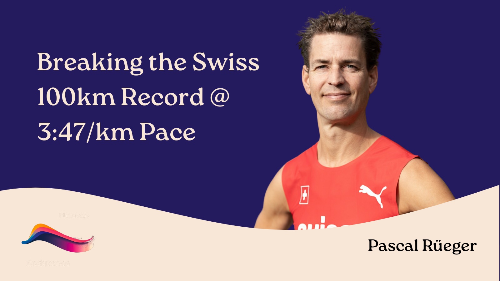 Pascal Rüeger running during his Swiss 100km record