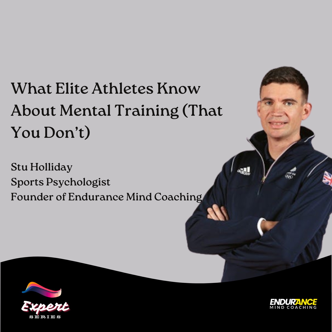 Human Endurance Podcast episode art featuring sport psychologist Stu Holliday